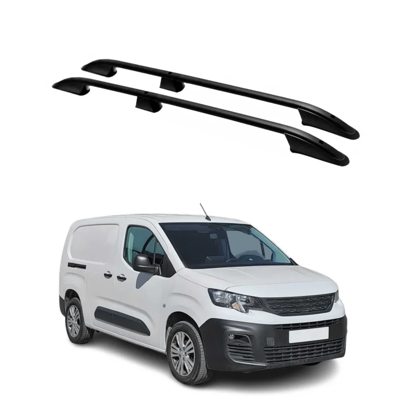 Dachreling Dachgepäckträger für Peugeot Partner 2018-2024 L2 Langer Alu Schwarz
