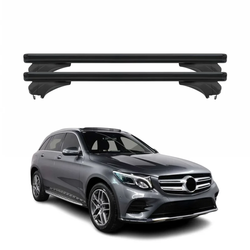 Menabo Dachträger für Mercedes GLC X253 2015-2020 Pre-FL Aluminium Schwarz 2 tlg