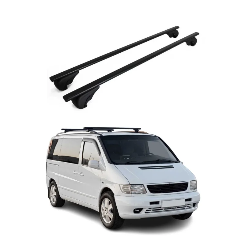 Dachträger Grundträger für Mercedes Vito W638 1996-2003 Stahl Schwarz 2tlg