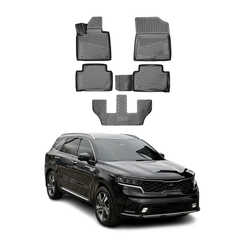 OMAC Gummimatten Fußmatten für Kia Sorento 2021-2026 TPE Automatten Schwarz 5x