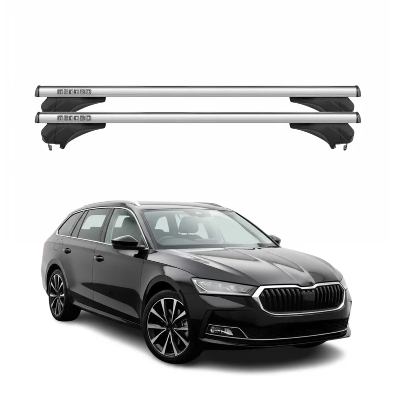 Menabo Dachträger für Skoda Superb 3Y Kombi 2024-2026 Aluminium Silber 2 tlg