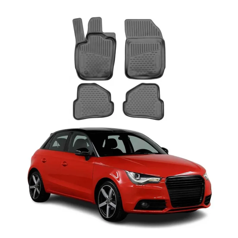 OMAC Gummimatten Fußmatten für Audi A1 / A1 Sportback 2014-2018 Facelift Schwarz