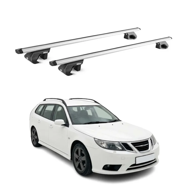 Dachträger Grundtäger für Saab 9-3X 2009-2013 90kg Aluminium Silber 2x ABE