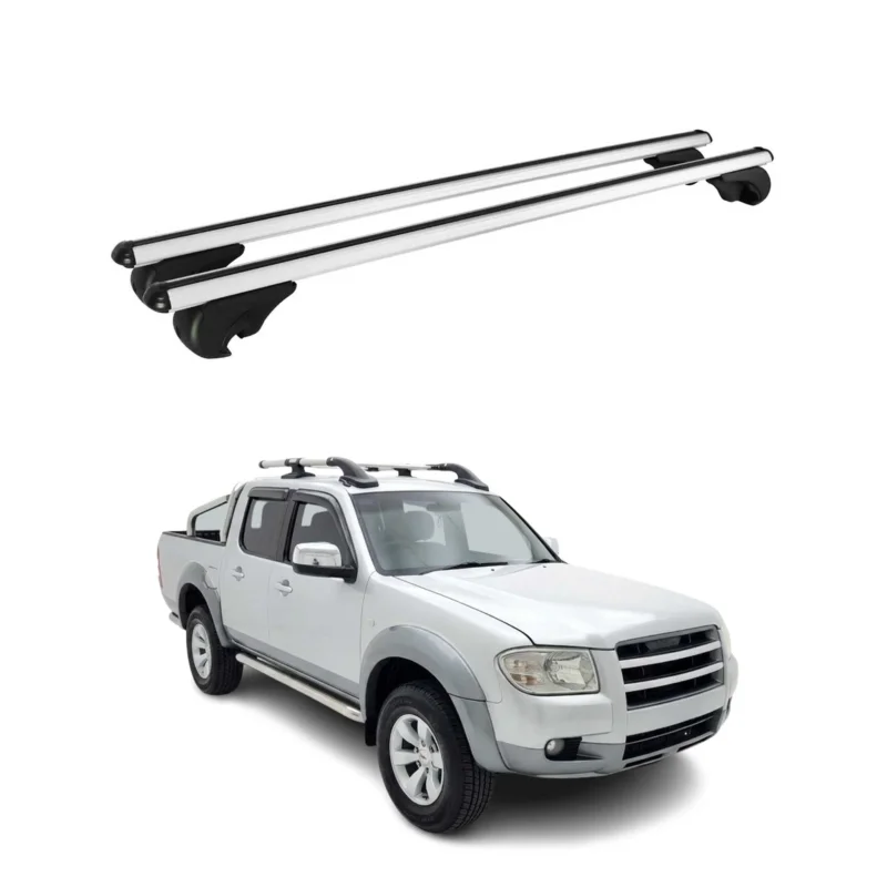 Dachträger Grundträger für Ford Ranger II 2006-2011 TÜV Aluminium Silber 2tlg
