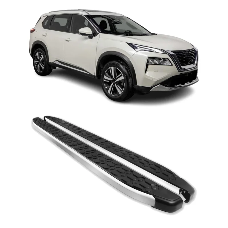 Alu Trittbretter für Nissan X-Trail IV T33 2022-2026 Schwarz Silber 2tlg