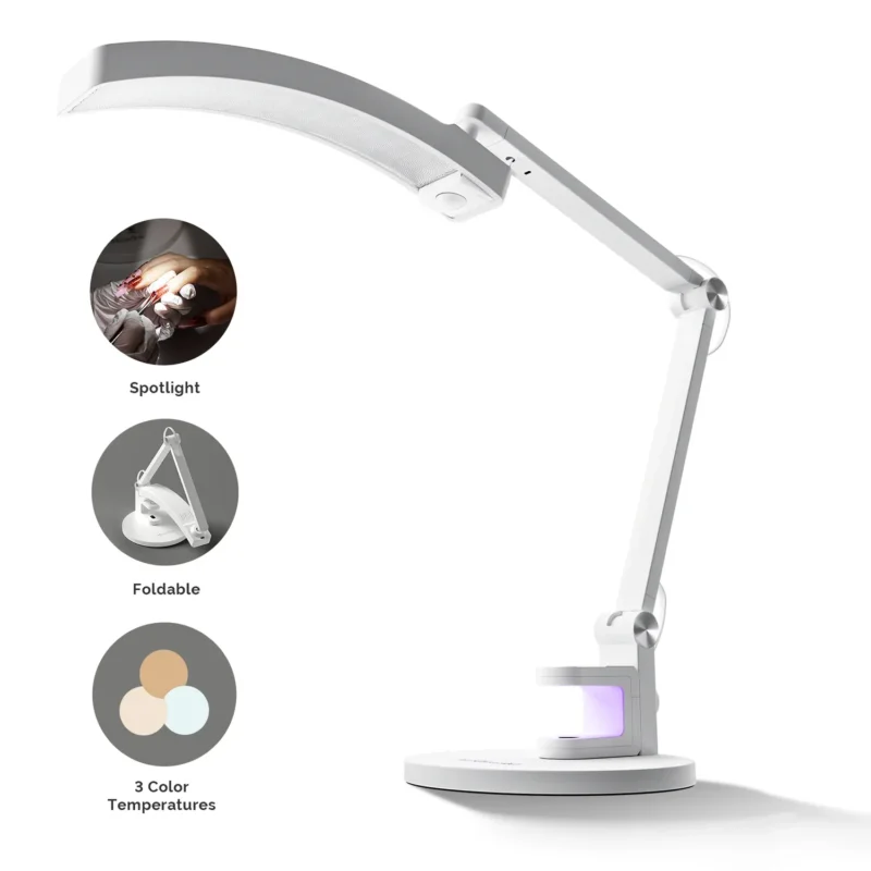 MelodySusie S-Pro29G Nail-Focused 3-Mode Manicure Table Lamp with White Mini Nail Lamp