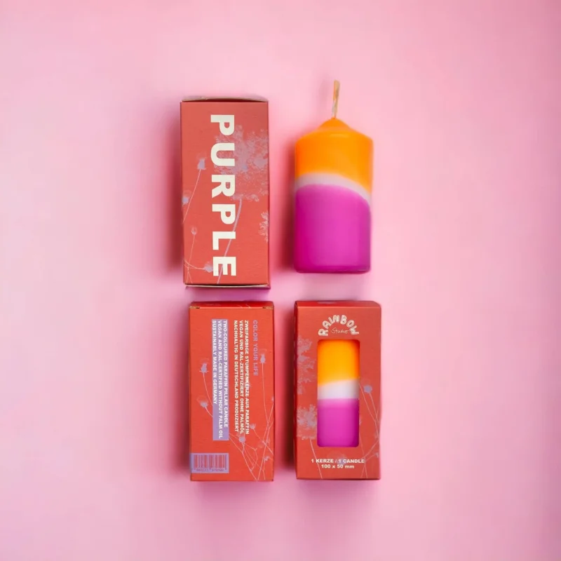 Pink Stories - RAINBOW STUDIO * Kerze | Violett - ROSA ECK - , ,