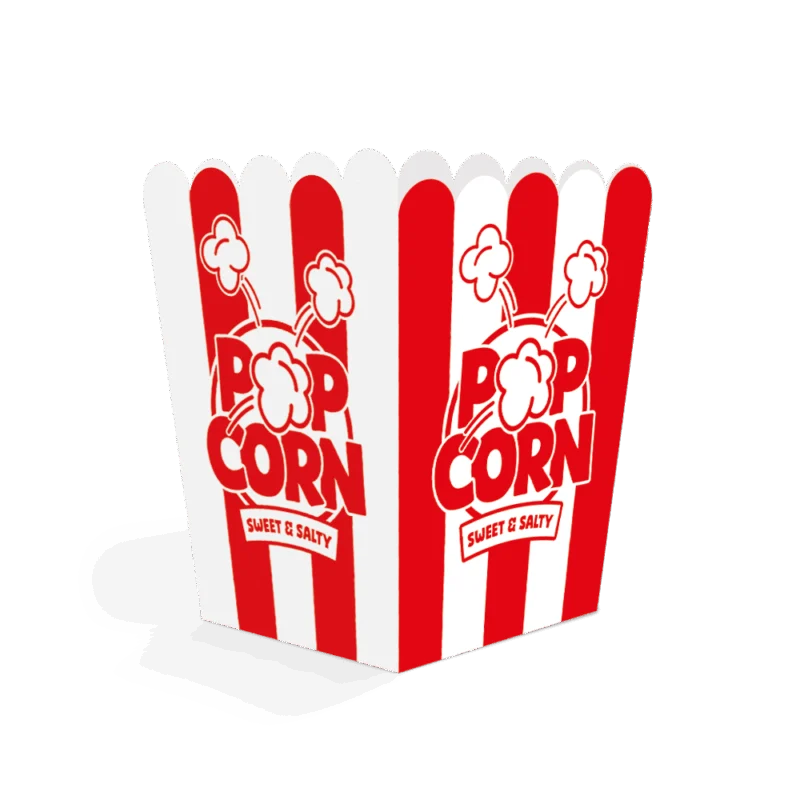 Rood Witte Popcorn Bakjes 10,5cm 8st van WeFiesta koop je bij Partywinkel