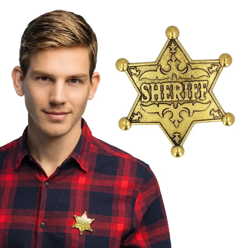 Sherrif Badge Goud Metaal van Boland koop je bij Partywinkel