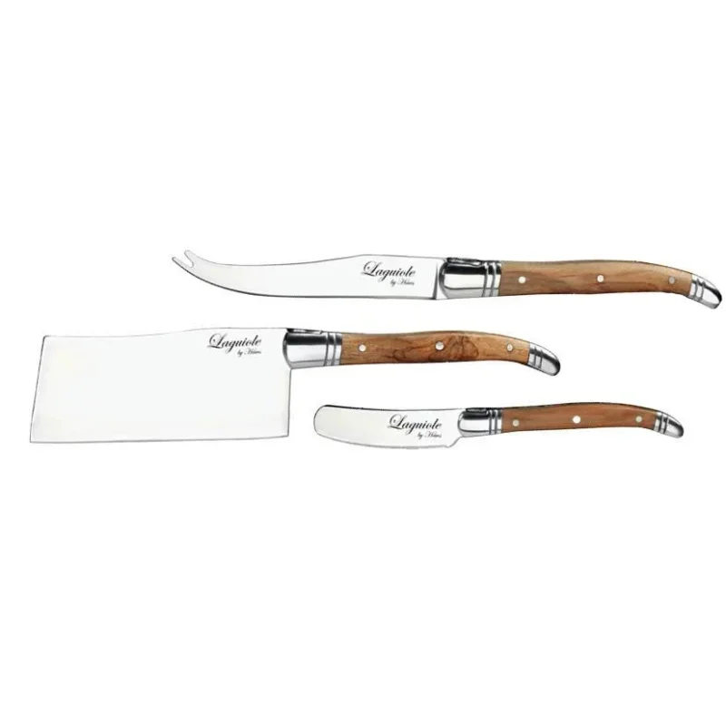 Laguiole von Haws – Käsemesser, 3-teilig, Olivenholz