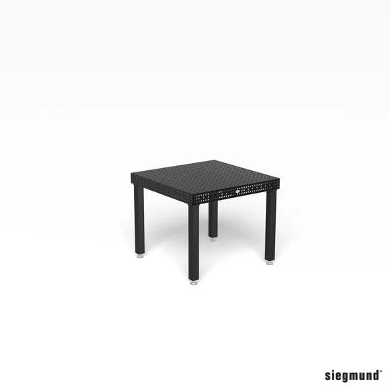 Produktansicht von Siegmund Schweißtisch 1000 x 1000 x 100 mm Professional Extreme 8.7 System 16 Plasmanitriert Höhe 750 mm mit Lenkrolle und Feststellbremse