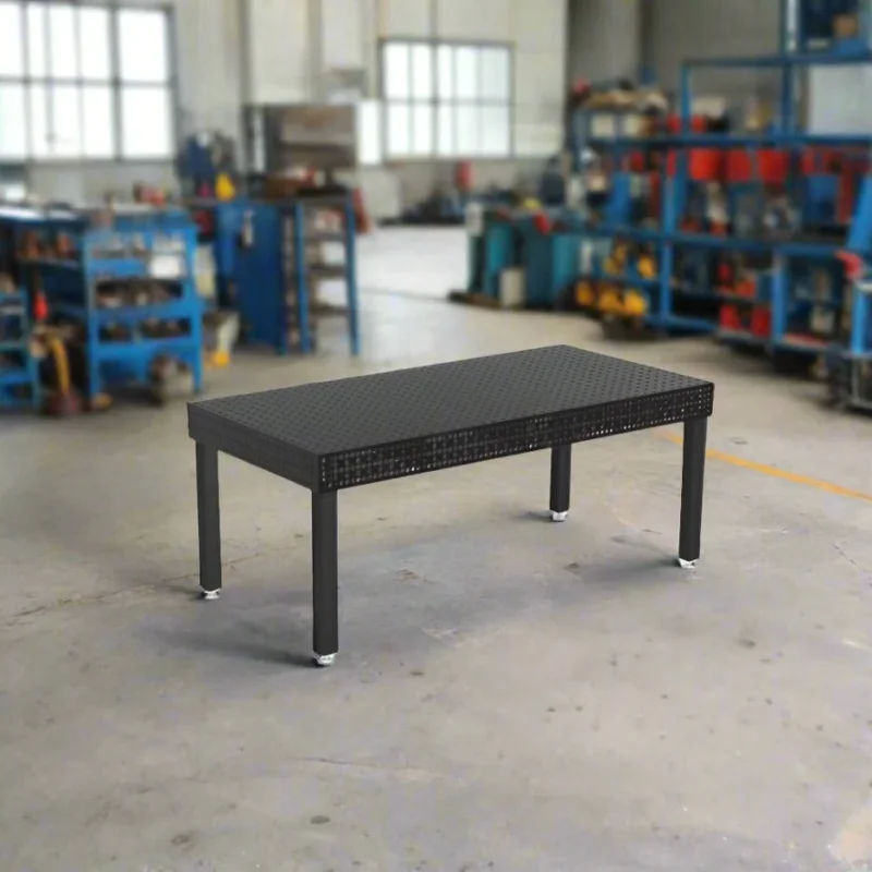 Produktansicht von Siegmund Schweißtisch 2000 x 1000 x 100 mm Professional Extreme 8.7 System 16 Plasmanitriert Höhe 750 mm mit Bodenverankerung