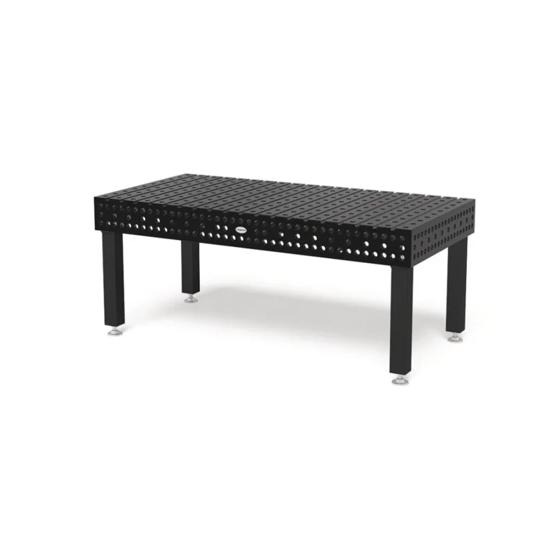 Produktansicht von Siegmund Nutentisch 1500 x 1500 x 200 mm Hexagon 8.7 System 28 Plasmanitriert, Quernuten Höhe 650 mm mit Bodenverankerung