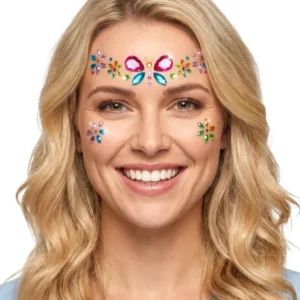 Selbstklebende Strasssteine Schmetterling und Blumen