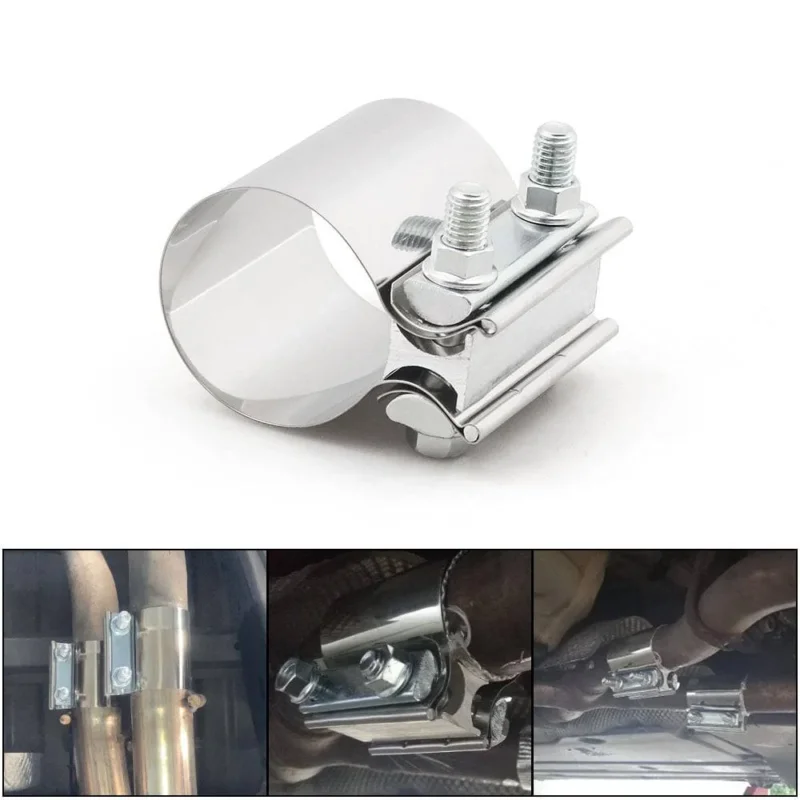 VCTparts Uitlaatklem 2inch 51mm Mof Adapter Koppelstuk - Universeel RVS T304 met Stootvoeg Beugel NORGOS 1