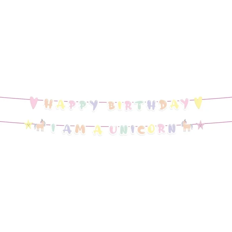 Unicorn Letterslinger Happy Birthday 2st van Folat koop je bij Partywinkel