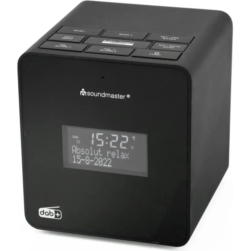 Soundmaster - Radio DAB+/UKW-RDS Uhrenradio UR109SW sw mit Sprachaufnahme − 2 Stück