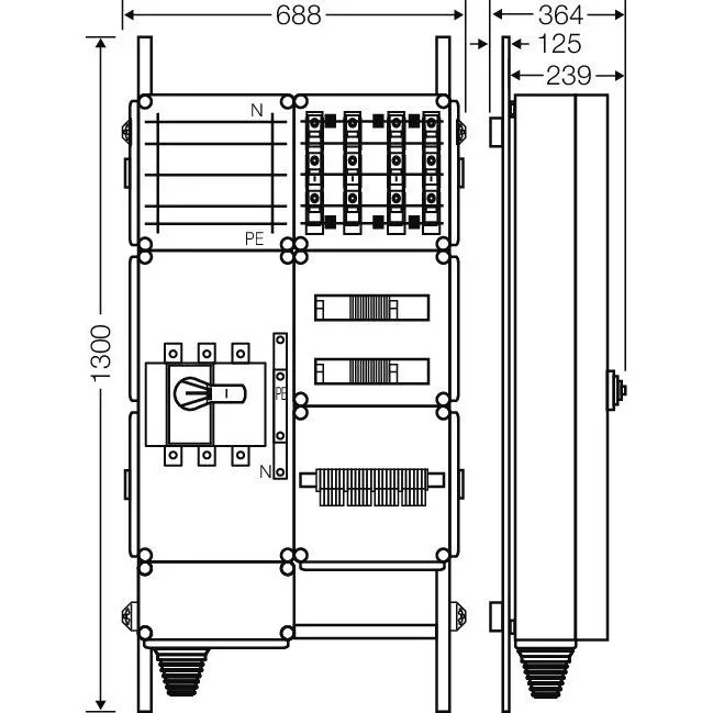 Hensel - Verteilerschrank für Energieversorgung Ladeverteiler Mi EV 22kW 4100 f.4 Ladep. a 22kW