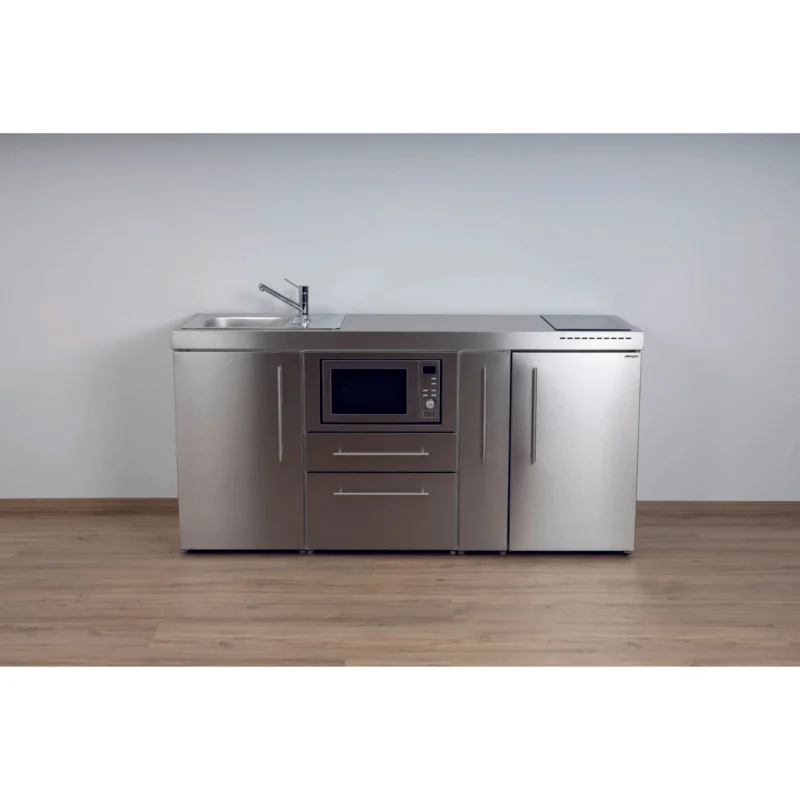 Stengel - Mini-Küche Miniküche Premiumline MPMES180AKSIKFlBr2Sn Edelstahl