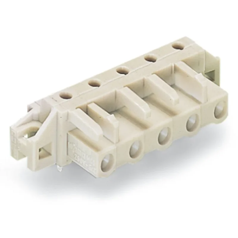 WAGO - Leiterplattensteckverbinder THT-Federleiste abgewink. 722-835/031-000 7,5mm,lichtgrau − 50 Stück