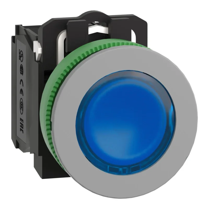 Schneider Electric - Drucktaster, Komplettgerät Leuchtdrucktaster XB5FW36B5C0 blau,30mm,24V,1S+1Ö