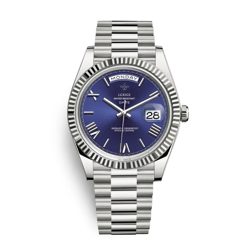 Automatische Herrenarmbanduhr mit Tages- und Datumsanzeige – Zeitlos und Elegant