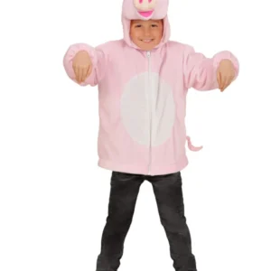 Veste à capuche cochon pour enfant rose avec oreilles et groin