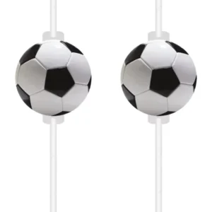 Voetbal Papieren Rietjes 4st van Procos koop je bij Partywinkel