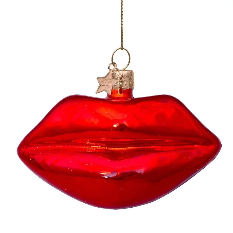 Vondels Christbaumschmuck RED LIPS rot |H 6cm - Sir Henrys